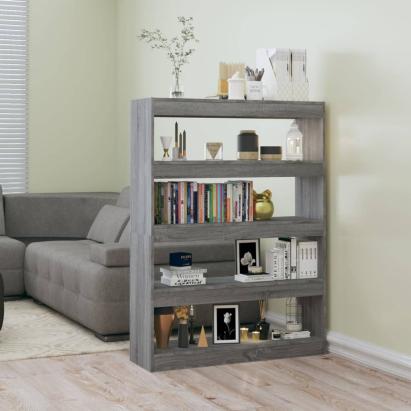 Bibliotecă/Separator cameră, gri sonoma, 100x30x135 cm GartenMobel Dekor