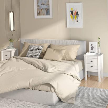Noptiere, 2 buc., alb, 40x35x61,5 cm, lemn masiv de pin GartenMobel Dekor
