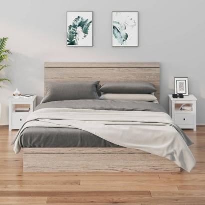 Noptiere, 2 buc., alb, 40x35x49 cm, lemn masiv de pin GartenMobel Dekor