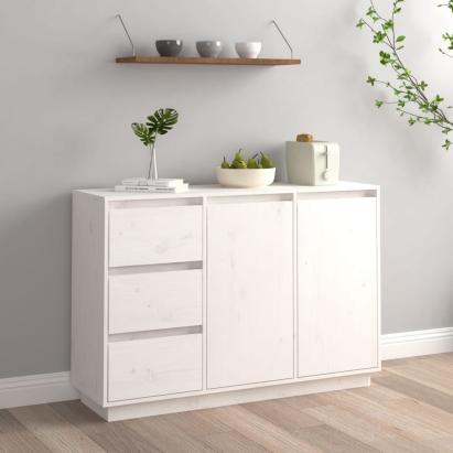 Servantă, alb, 111x34x75 cm, lemn masiv de pin GartenMobel Dekor