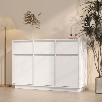 Servantă, alb, 110x34x75 cm, lemn masiv de pin GartenMobel Dekor