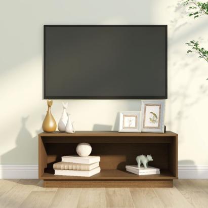 Comodă TV, maro miere, 90x35x35 cm, lemn masiv de pin GartenMobel Dekor