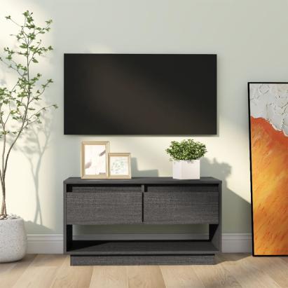 Comodă TV, gri, 74x34x40 cm, lemn masiv de pin GartenMobel Dekor