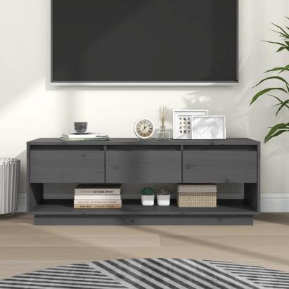 Comodă TV, gri, 110,5x34x40 cm, lemn masiv de pin GartenMobel Dekor