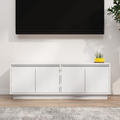 Comodă TV, alb, 110x34x40 cm, lemn masiv de pin GartenMobel Dekor