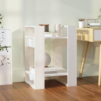 Bibliotecă/Separator cameră, alb, 41x35x57 cm, lemn masiv pin GartenMobel Dekor