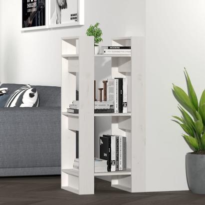 Bibliotecă/Separator cameră, alb, 41x35x91 cm, lemn masiv pin GartenMobel Dekor