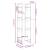 Bibliotecă/Separator cameră, alb, 41x35x125 cm, lemn masiv pin GartenMobel Dekor
