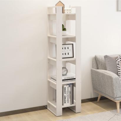 Bibliotecă/Separator cameră, alb, 41x35x160 cm, lemn masiv pin GartenMobel Dekor