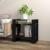 Bibliotecă/Separator cameră negru 60x35x57 cm lemn masiv pin GartenMobel Dekor