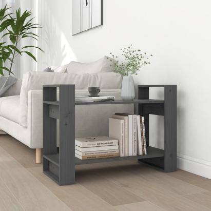 Bibliotecă/Separator cameră, gri, 80x35x56,5 cm, lemn masiv pin GartenMobel Dekor