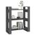 Bibliotecă/Separator cameră, gri, 80x35x91 cm, lemn masiv pin GartenMobel Dekor