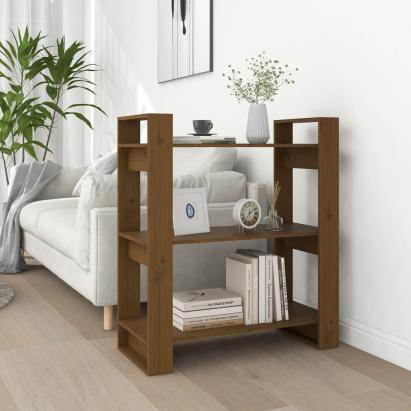 Bibliotecă/Separator cameră, maro miere, 80x35x91 cm, lemn pin GartenMobel Dekor