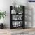 Bibliotecă/Separator cameră negru 80x35x125 cm lemn masiv pin GartenMobel Dekor