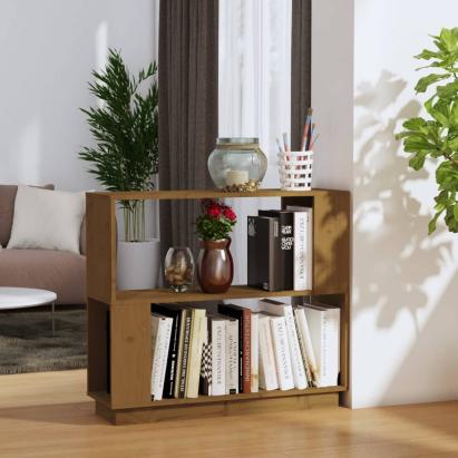 Bibliotecă/Separator cameră, maro miere, 80x25x70 cm lemn masiv GartenMobel Dekor