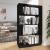 Bibliotecă/Separator cameră, negru, 80x25x132 cm lemn masiv pin GartenMobel Dekor