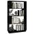 Bibliotecă/Separator cameră, negru, 80x25x132 cm lemn masiv pin GartenMobel Dekor