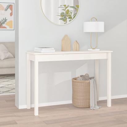 Masă consolă, alb, 110x40x75 cm, lemn masiv de pin GartenMobel Dekor