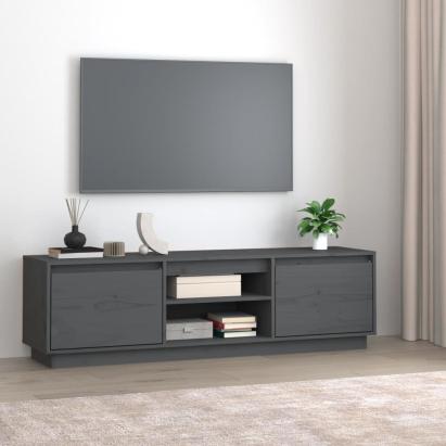 Comodă TV, gri, 140x35x40 cm, lemn masiv de pin GartenMobel Dekor