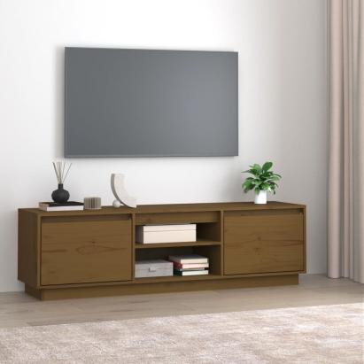 Comodă TV, maro miere, 140x35x40 cm, lemn masiv de pin GartenMobel Dekor