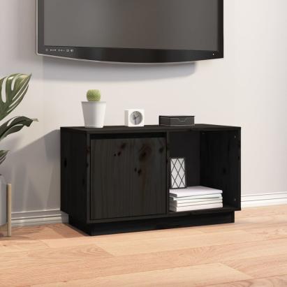 Comodă TV, negru, 74x35x44 cm, lemn masiv de pin GartenMobel Dekor