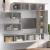 Set dulapuri TV, 7 piese, gri beton, lemn prelucrat GartenMobel Dekor