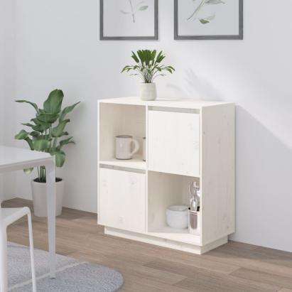 Servantă, alb, 74x35x80 cm, lemn masiv de pin GartenMobel Dekor
