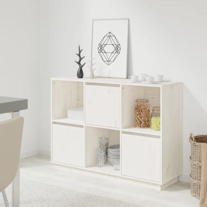 Servantă, alb, 110,5x35x80 cm, lemn masiv de pin GartenMobel Dekor
