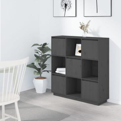 Dulap înalt, gri, 110,5x35x117 cm, lemn masiv de pin GartenMobel Dekor