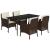 Set mobilier de grădină, 5 piese, cu perne, maro, poliratan GartenMobel Dekor