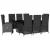 Set mobilier de grădină cu perne, 9 piese, negru, poliratan GartenMobel Dekor
