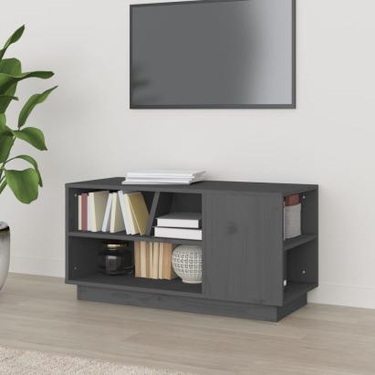 Comodă TV, gri, 80x35x40,5 cm, lemn masiv de pin GartenMobel Dekor