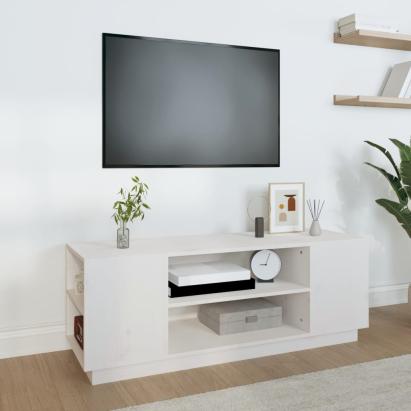 Comodă TV, alb, 110x35x40,5 cm, lemn masiv de pin GartenMobel Dekor