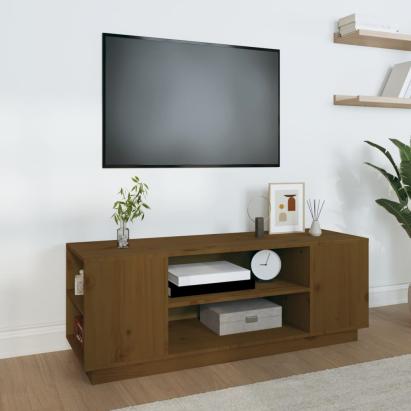 Comodă TV, maro miere, 110x35x40,5 cm, lemn masiv de pin GartenMobel Dekor