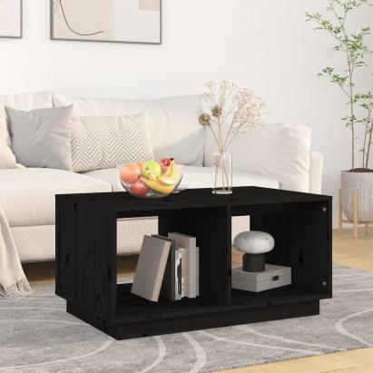 Măsuță de cafea, negru, 80x50x40 cm, lemn masiv de pin GartenMobel Dekor