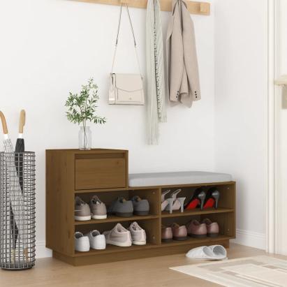 Pantofar, maro miere, 110x34x61 cm, lemn masiv de pin GartenMobel Dekor