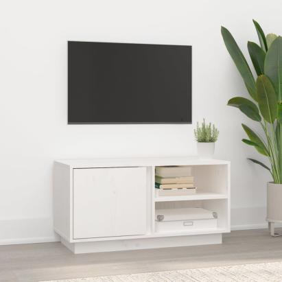Comodă TV, alb, 80x35x40,5 cm, lemn masiv de pin GartenMobel Dekor