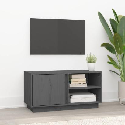 Comodă TV, gri, 80x35x40,5 cm, lemn masiv de pin GartenMobel Dekor