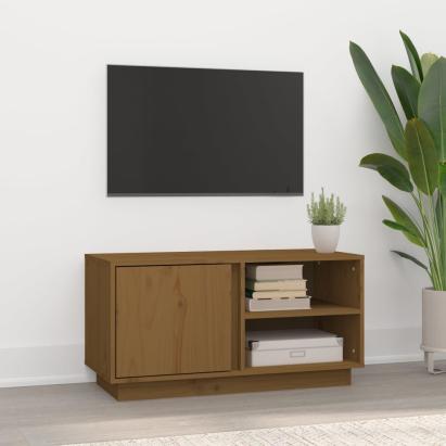 Comodă TV, maro miere, 80x35x40,5 cm, lemn masiv de pin GartenMobel Dekor