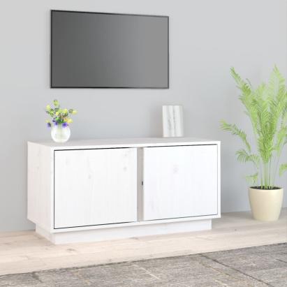 Comodă TV, alb, 80x35x40,5 cm, lemn masiv de pin GartenMobel Dekor