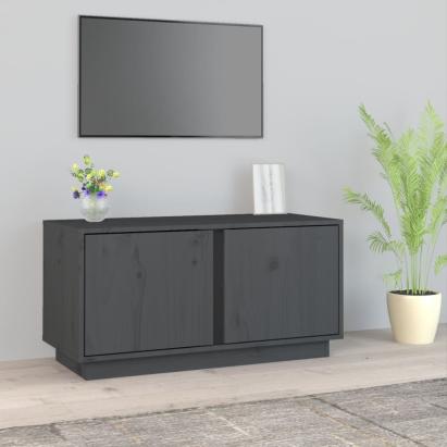 Comodă TV, gri, 80x35x40,5 cm, lemn masiv de pin GartenMobel Dekor