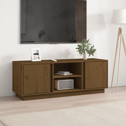 Comodă TV, maro miere, 110x35x40,5 cm, lemn masiv de pin GartenMobel Dekor