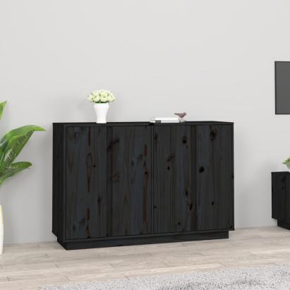 Servantă, negru, 120x35x80 cm, lemn masiv de pin GartenMobel Dekor
