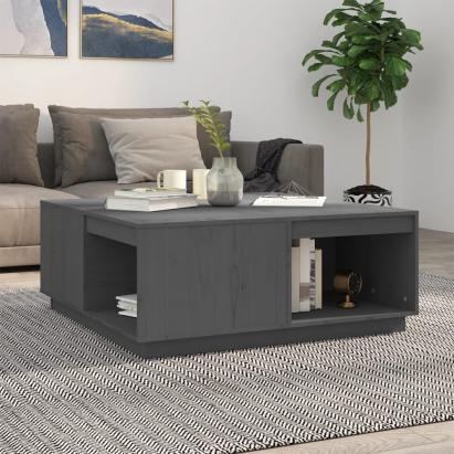 Măsuță de cafea, gri, 100x101x40,5 cm, lemn masiv de pin GartenMobel Dekor