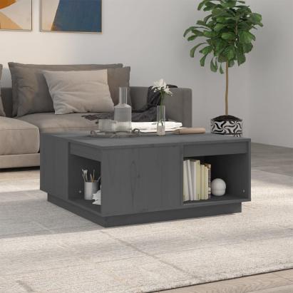 Măsuță de cafea, gri, 80x81x36,5 cm, lemn masiv de pin GartenMobel Dekor