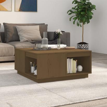 Măsuță de cafea, maro miere, 80x81x36,5 cm, lemn masiv de pin GartenMobel Dekor