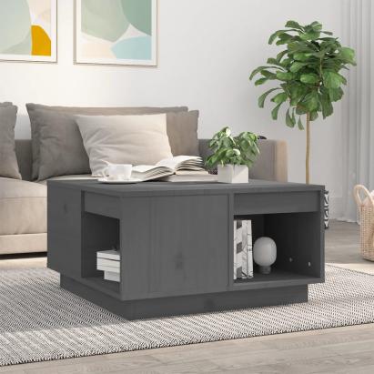 Măsuță de cafea, gri, 60x61x32,5 cm, lemn masiv de pin GartenMobel Dekor
