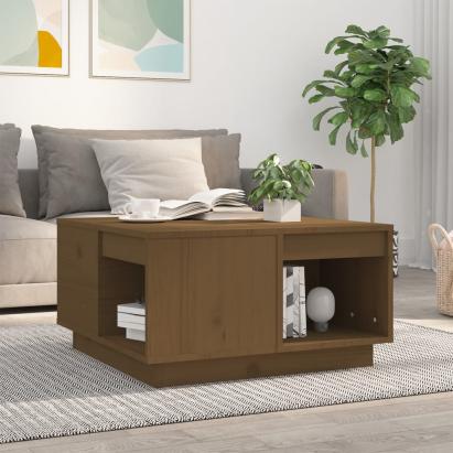 Măsuță de cafea, maro miere, 60x61x32,5 cm, lemn masiv de pin GartenMobel Dekor