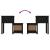 Noptiere, 2 buc., negru, 79,5x38x65,5 cm, lemn masiv de pin GartenMobel Dekor
