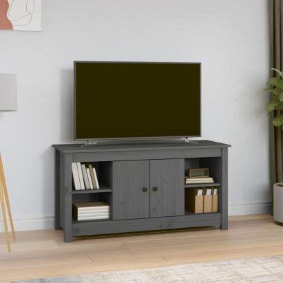 Comodă TV, gri, 103x36,5x52 cm, lemn masiv de pin GartenMobel Dekor